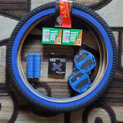 NEW Bicycle Bmx Parts Bundle 20" Blue