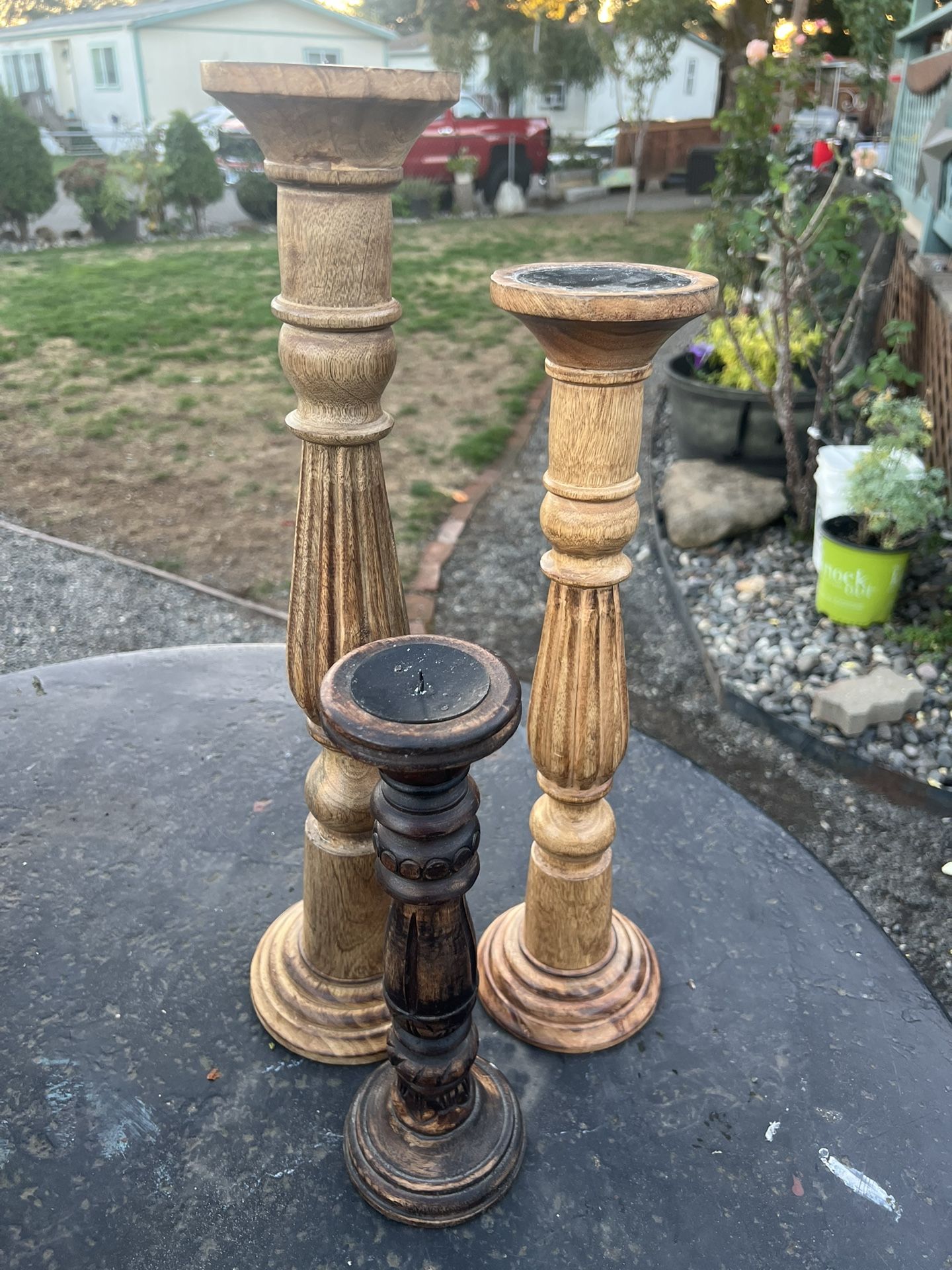 Wooden Candle Holders