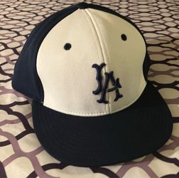Fitted Navy Blue/White LA Cap