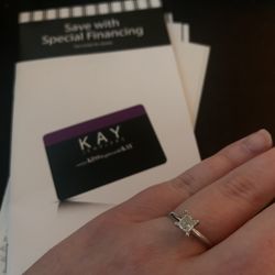 14K White Gold Diamond Engagement Ring