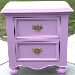 Girls Nightstand Solid Wood
