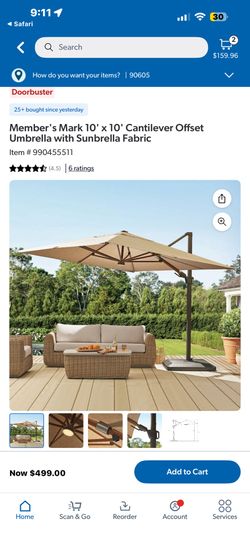 Cantilever Offset Umbrella with Sunbrella Fabric
