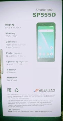 NEW UNLOCKED SMARTPHONE & CHARGER. UNLOCKED FOR ALL LIFELINE & OTHER CARRIERS.
