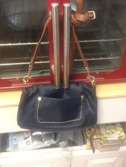 No Brand Flop Over With Zipper Blue Clean Purse