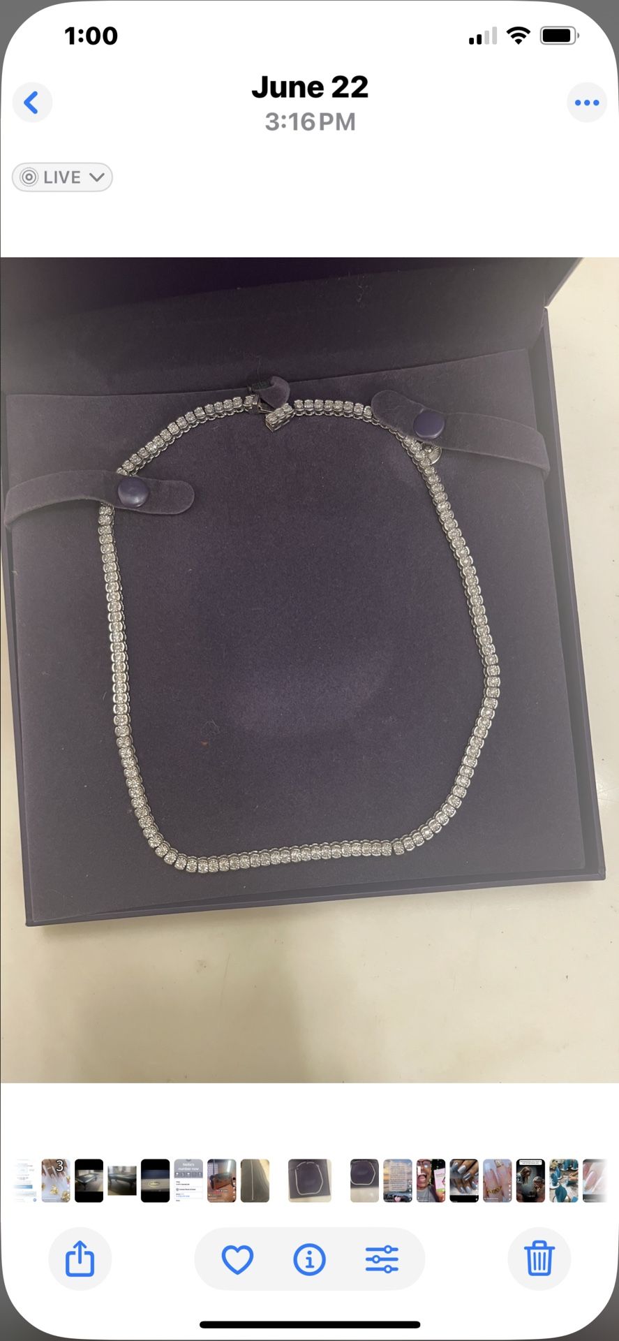 Silver and diamond necklace