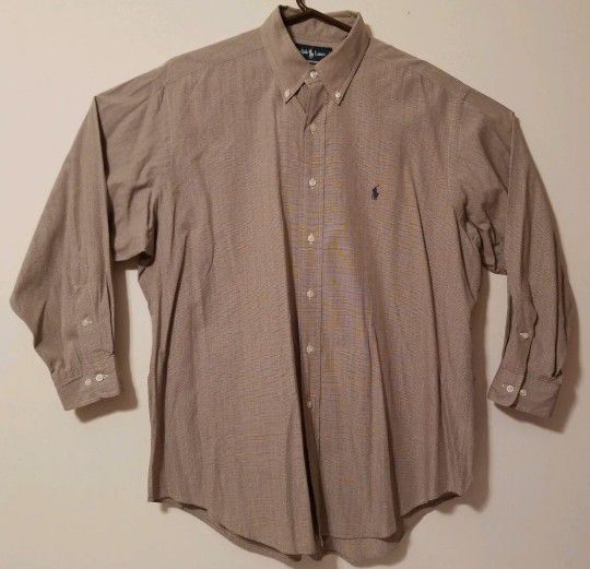Men's Polo Ralph Lauren Yarmouth Long Sleeve Button Up Dress Shirt EUC