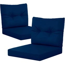 24x24 Outdoor Cushions for Patio Furniture: Waterproof Fade Resistant Outdoor Seat Cushions Set of 2 - Olefin Deep Seat Paio Cushion Pads Replacement