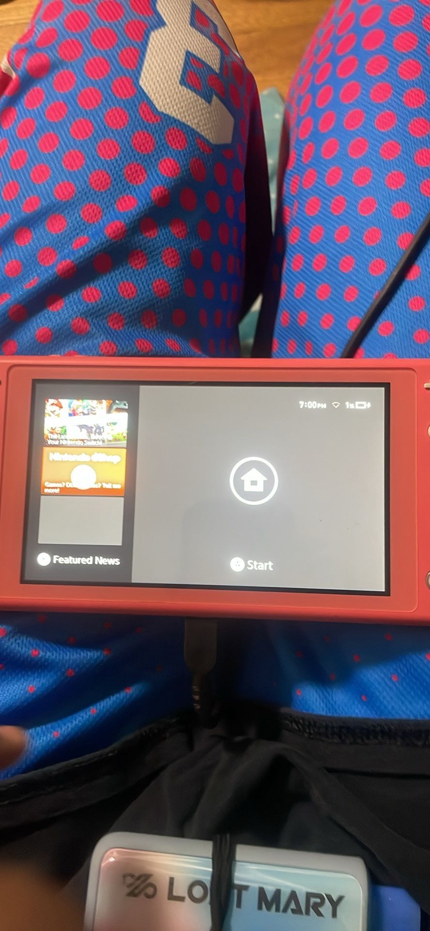 Nintendo Switch Lite handheld console in the Coral color