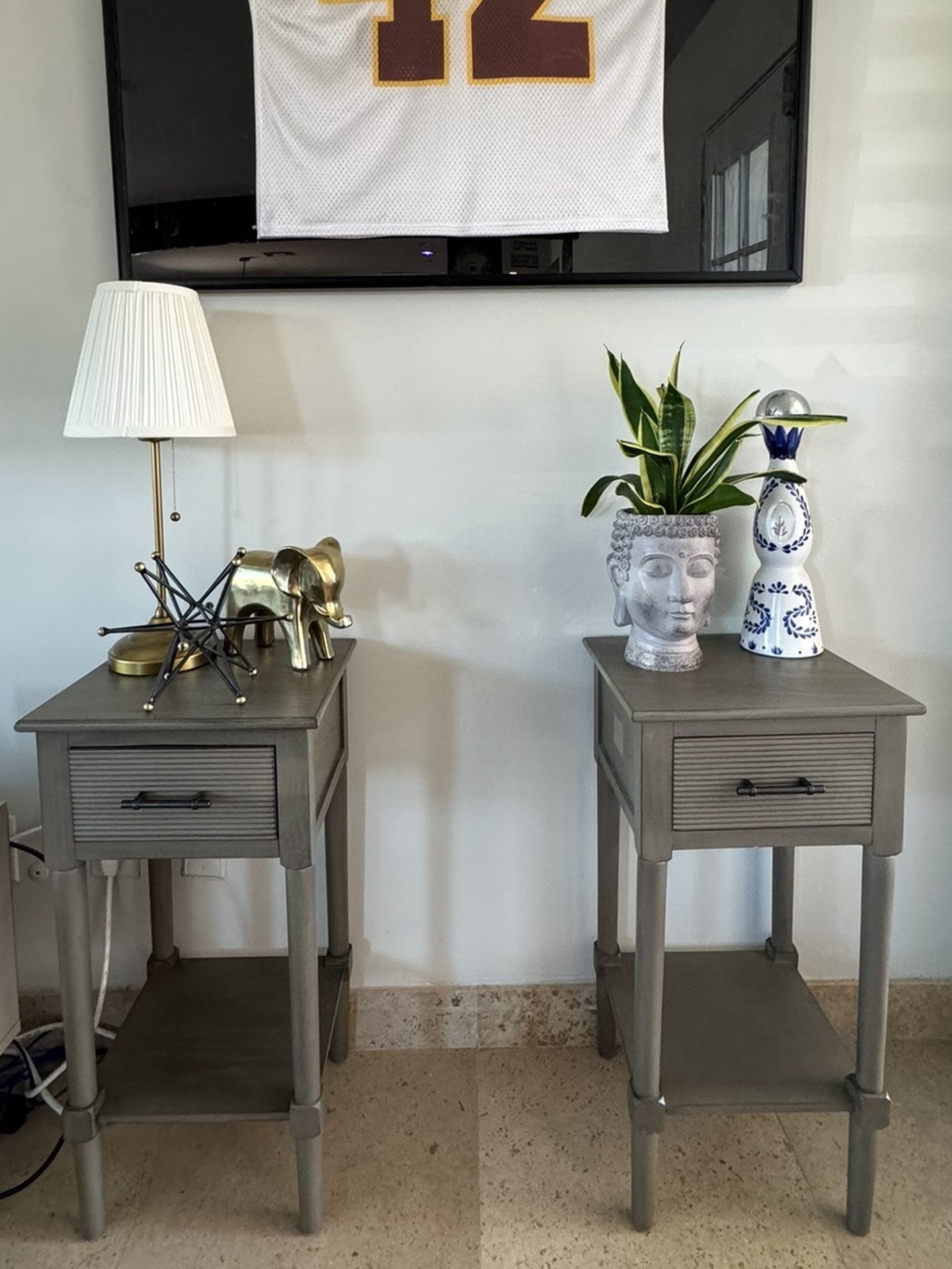 Modern Grey / Black Night Stand / Side Table
