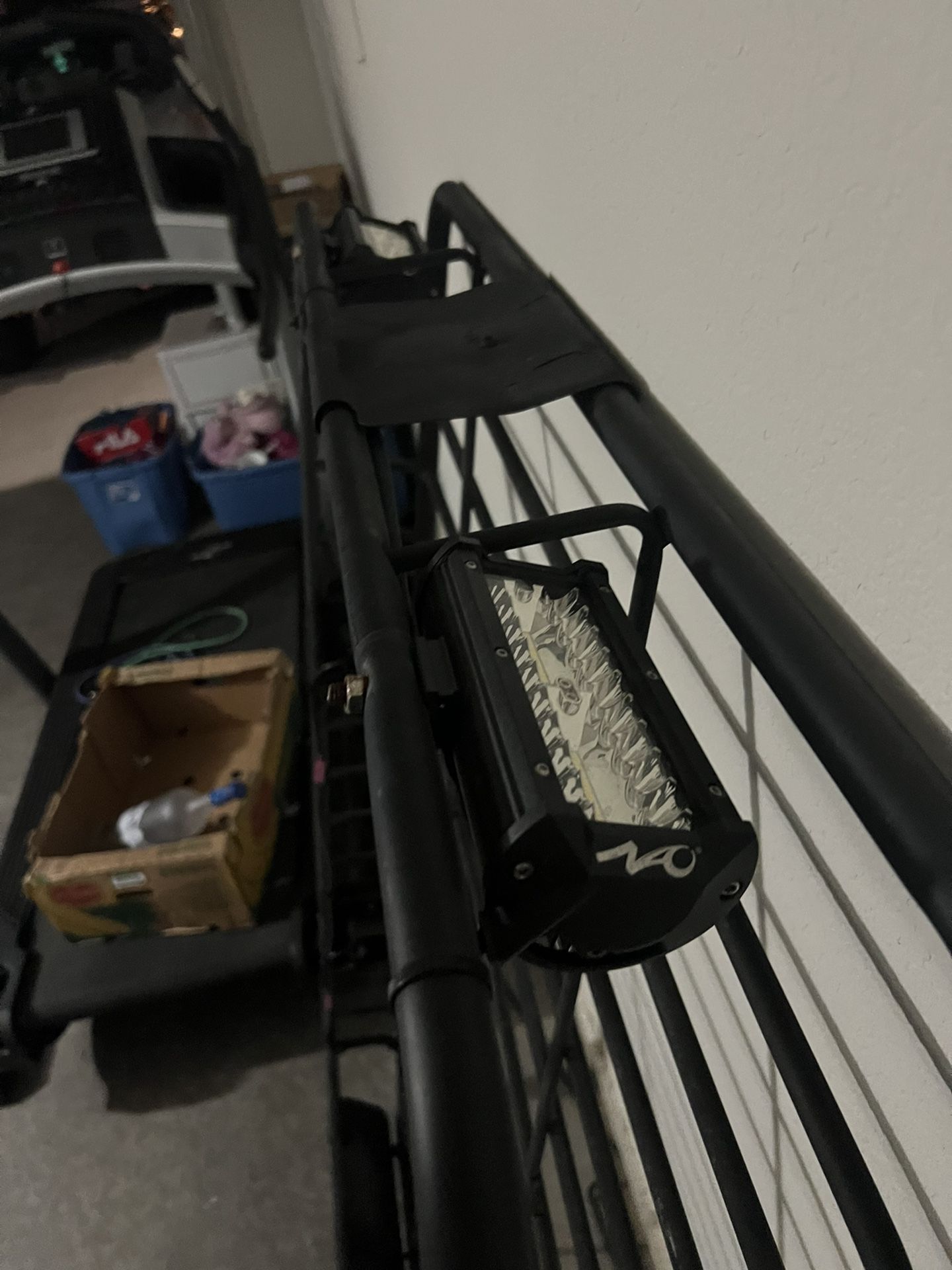 Roof Basket With Flush Mount Pod And Rear Lights