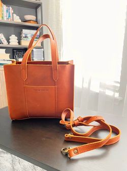Brown Leather Tote Bag LOLA CROSSBODY TOTE