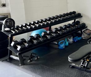 Hampton Fitness Urethane Dumbbell Set With Rack