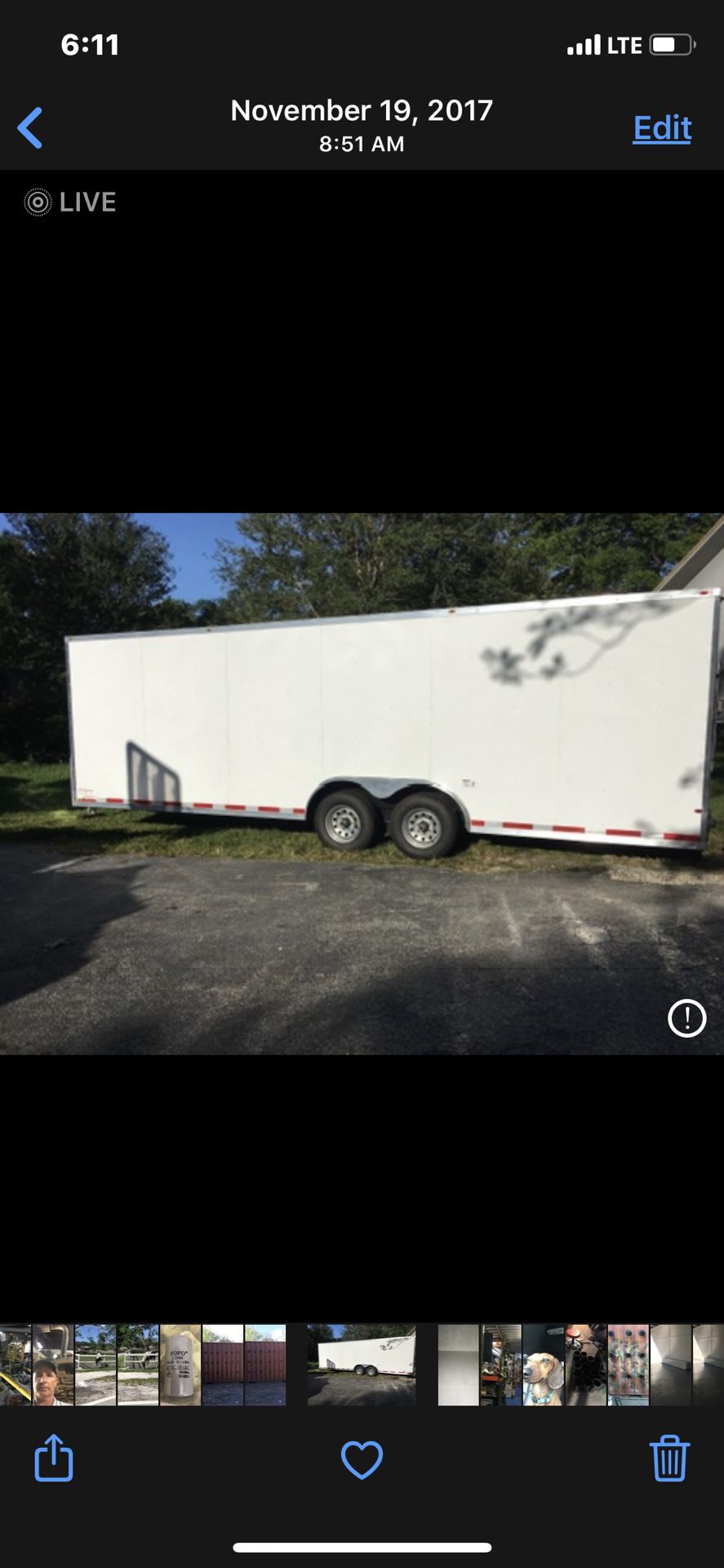 2017 24’ car trailer 8”3” inside 6”3” tall Trailers like new epoxy painted floor winch with charger