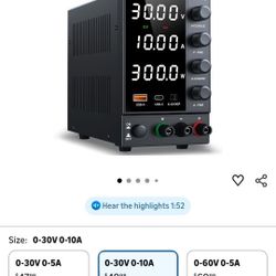 DC Power Supply 0-30V 0-10A