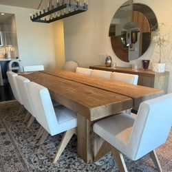 RH English Beam Natural Wood Dining Table Retail: $5,600