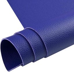 Blue Faux Leather Fabric Roll, Double Sided 7.9"X26.5"