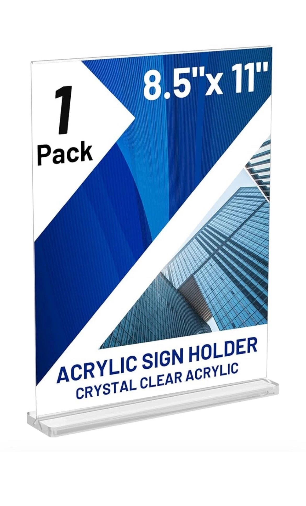 Acrylic Sign Holder 8.5 x 11 Inch Vertical T Shape Display Stand