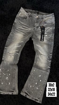 Purple jeans , flared grey , size 32