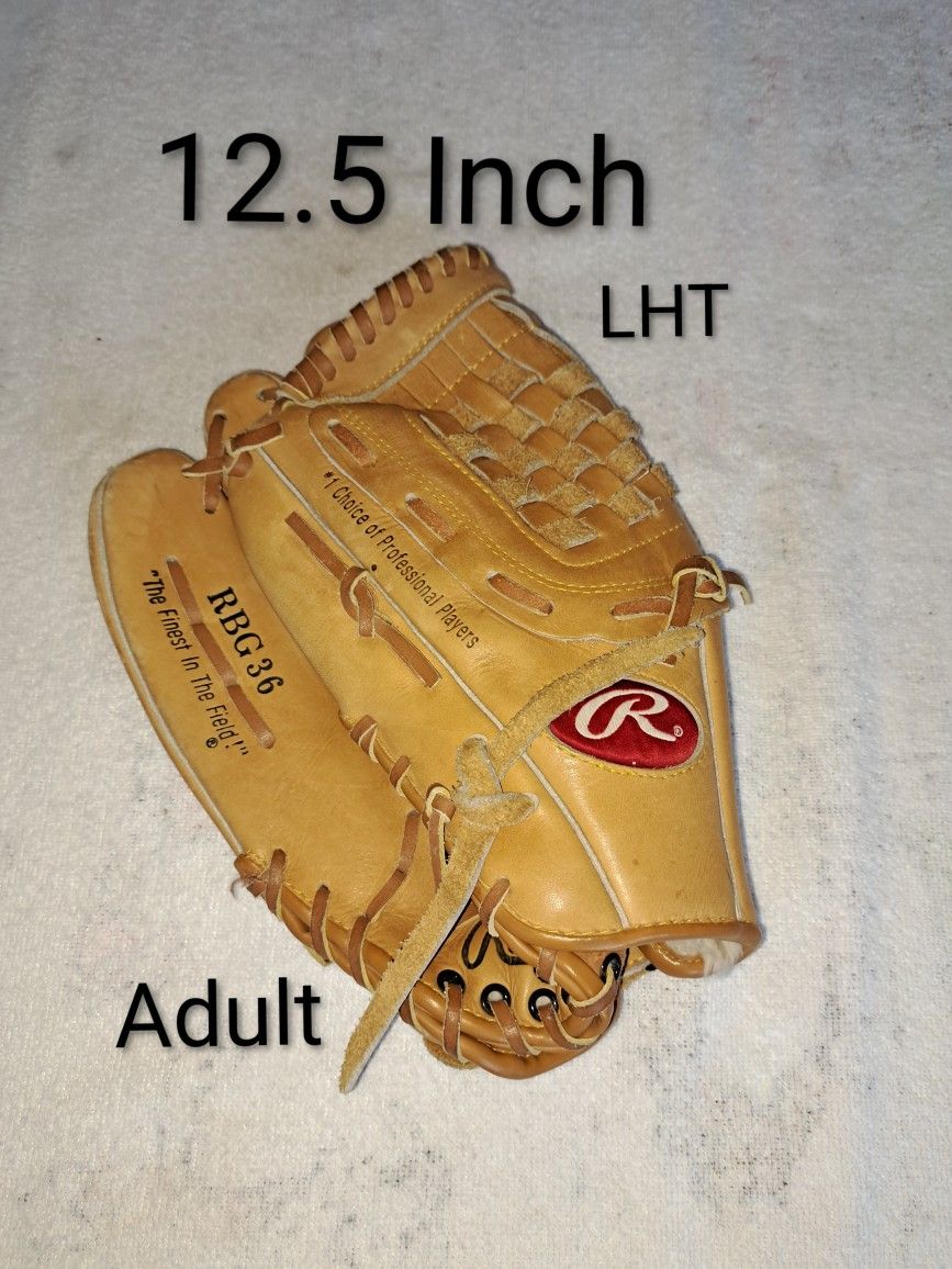 12.5" Left Hand Throw Rawlings Baseball Glove In Brand New Excellent Condition (RBG36) Price Is $20
