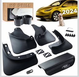 DEDC 11PCS Tesla Model Y Mud Flaps Splash Guards Armrest Webcam Cover Kit 19-24