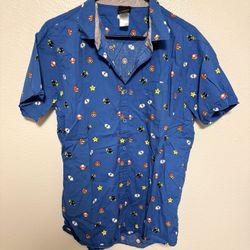 Super Mario Large Button Up Nice Men’s Shirt