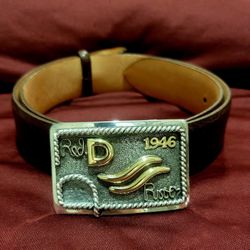Bohlin Belt Buckle - Red River D Sterling Silver and Gold 5.5oz
