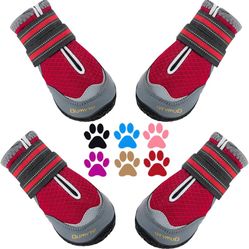 Red 4pc Dog shoes