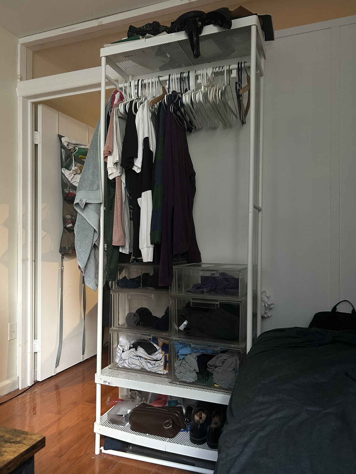 Clothing Rack and Container Store Drawers