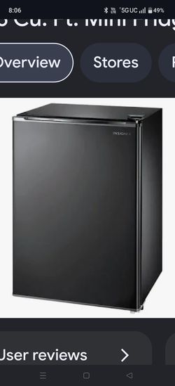Insignia 2.6 Cu.Ft. Refrigerator Used in Black