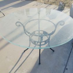 Glass Round Table 47 And A Half Inches Diameter 