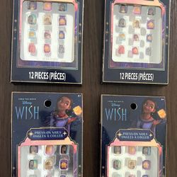 Disney Wish Press on Nails 4 packs 12 Nails Each 