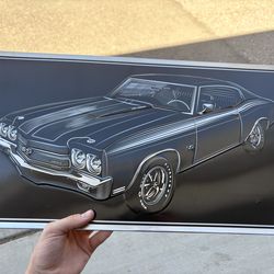 Old Chevy SS tin wall sign