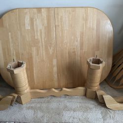Heavy Solid White Oak Oval Dining Room Table & 6 Chairs