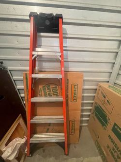 Fiberglass Step Ladder Orange 6 ft