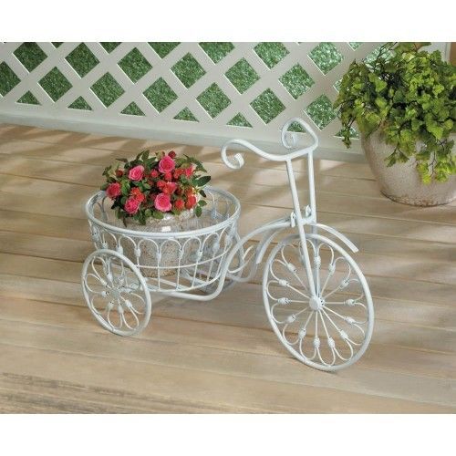 White Bicycle Planter . Brand New