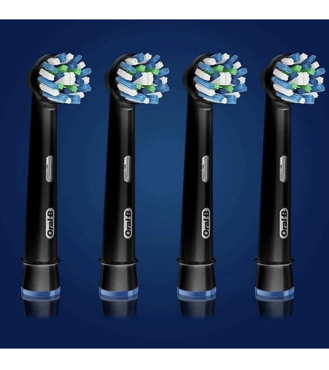 Oral-B 01105091 Replacement Black Toothbrush Heads - 4 Pieces