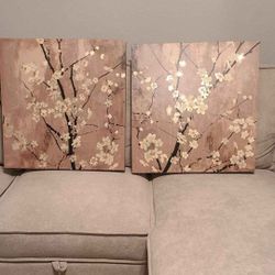 2x Cherry Blossom Canvas
