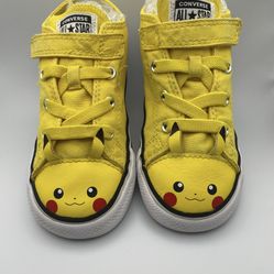 Converse x Pokemon Pikachu Kids Size 10 Shoes Yellow BNIB