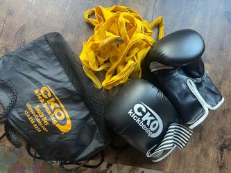 CKO Kickboxing Gloves with Wraps and Bag