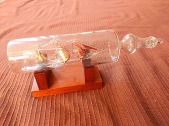 Handblown glass Ship in a Bottle