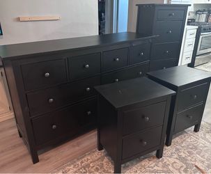 4 Piece Ikea Hemnes Bedroom Set - black brown