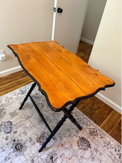 Vintage Solid Wood Folding Accent Table