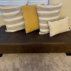 Leather ottoman Bench Seat