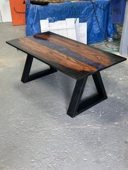Handcrafted Reclaimed Wood & Epoxy Coffee Table
