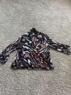 Bebe Animal Zebra Print Blouse Size Xs