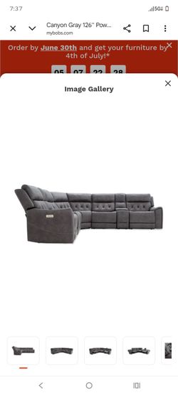 Canyon Gray 126'' Power Reclining 7 Piece Sectional with Bluetooth Audio
16 people added