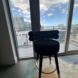 Meridian Furniture Fitzroy Black Velvet Counter Stools