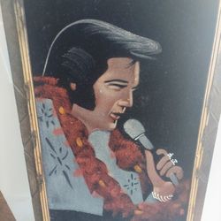 Vintage Elvis Presley Velvet Painting With Mexican Frame