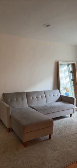 Gray Fabric Sectional Sofa with Chaise