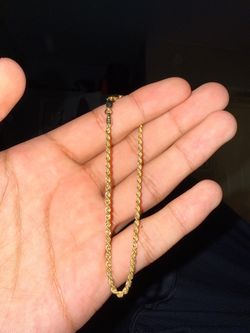 Solid 10k gold rope bracelet 8 inch 2.2mm